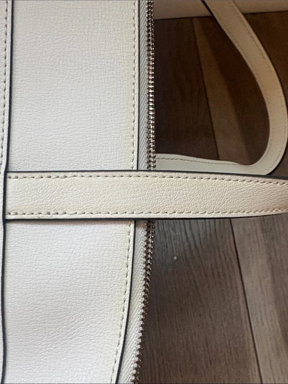 kate spade White Leather Shoulder Tote with Detachable Crossbody Strap